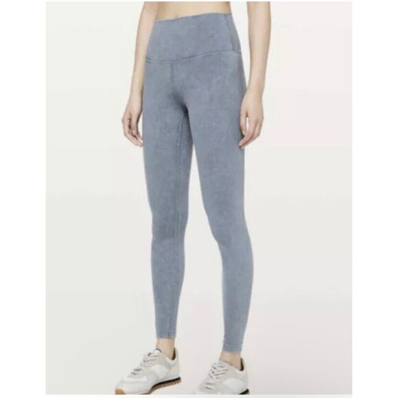 Lululemon Pants - Lululemon Wunder Under High-Rise Leggings Acid Wash Blue Moon Size 8 Exercise